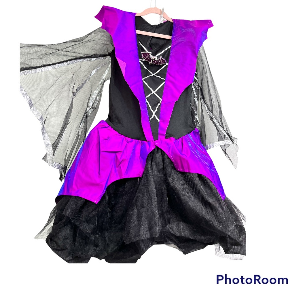 Dracula Girls Halloween Costume Vampire Dress-Up Size 6-10 Excellent Condition